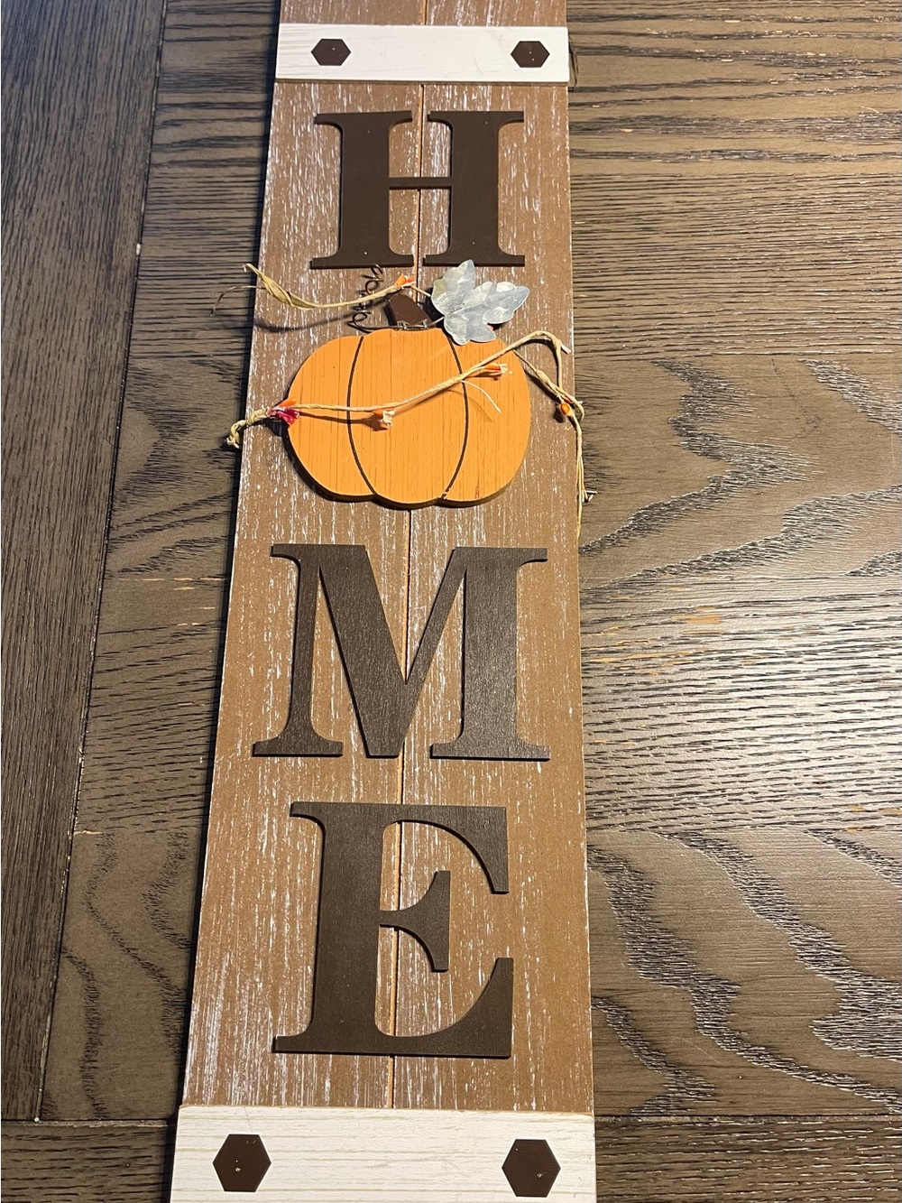 Rustic Orange Pumpkin HOME Wall Sign - Home Wall Decor